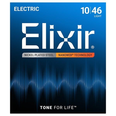 Elixir Electric NANOWEB Coating .010-.046 Nickel Plated Steel, Light