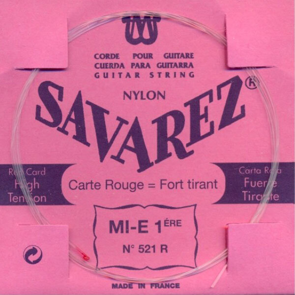Savarez Classique Carte ROUGE Forte 1e E-MI Nylon blanc rect. : photo 1