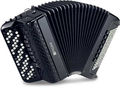 Pigini Prestige Junior 5 rangs 3/4 voix 108 basses + 49 en baryton 7+3+7 registres noir