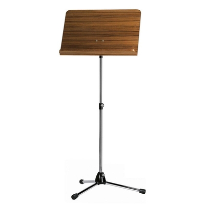 K & M 118/1 Orchestra music stand - Chrome stand Walnut wooden desk
