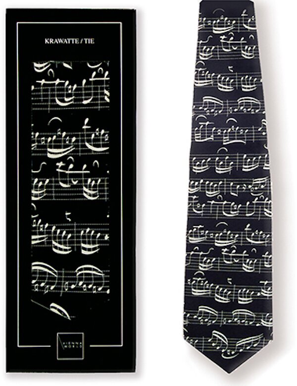 Vienna World Cravate Portées musicale noirTie Sheet music black Black  Kleidung T 325 : photo 1