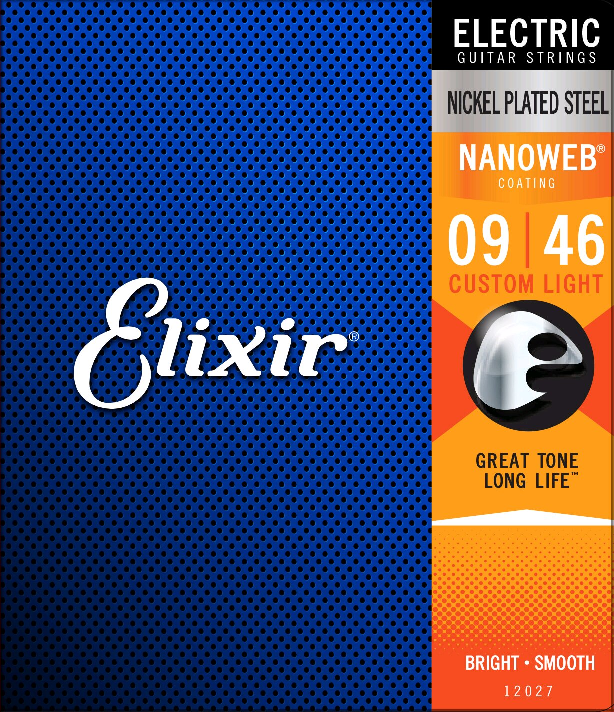 Elixir Electric Nanoweb Coated Plated Plain Steel .009-.046 Custom Light : photo 1