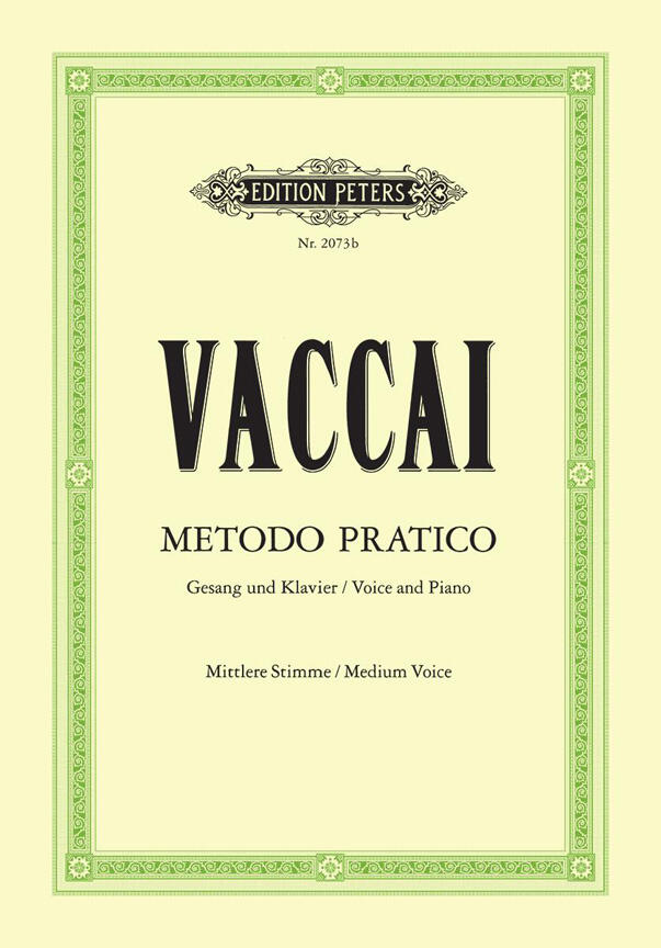 Edition Peters Metodo Pratico - Medium Voice Nicola Vaccai Edition Peters (voix moyennes) : photo 1