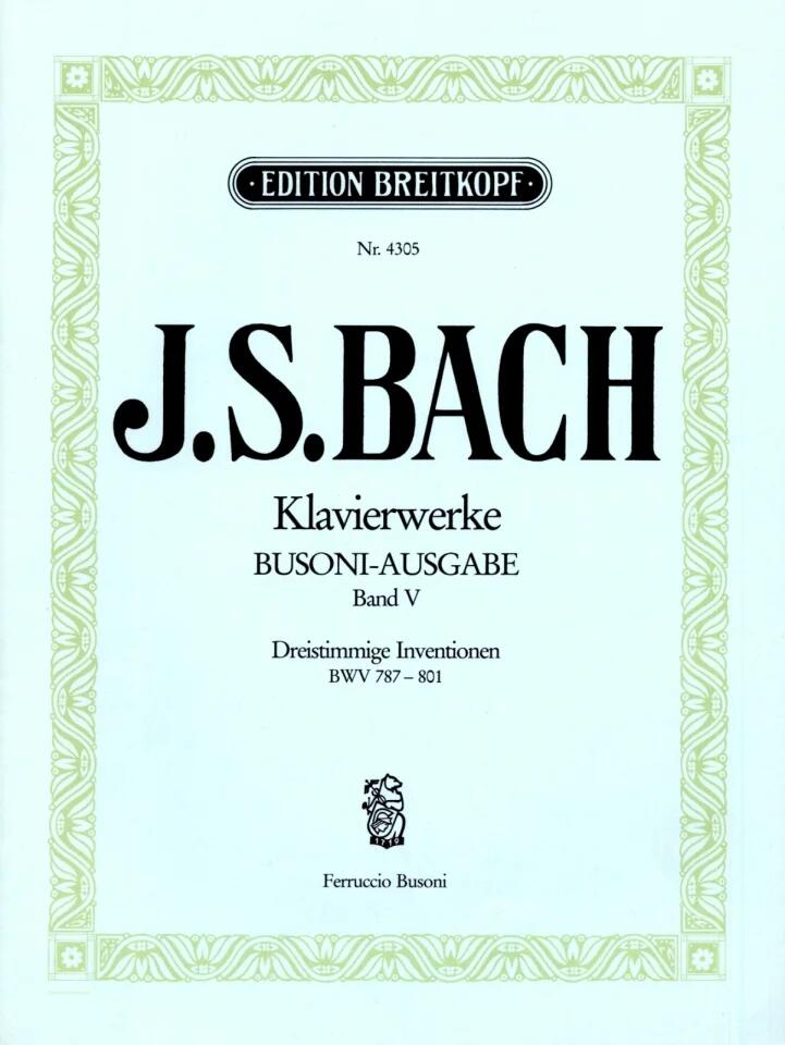 Breitkopf und Hartel Inventions à 3 voix BWV 787-801Dreistimmige Inventionen : photo 1