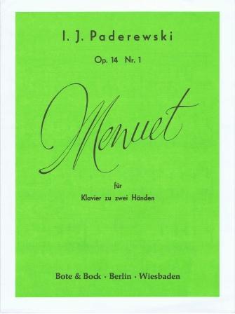 Bote & Bock Menuet op. 14 no 1 Ignace Paderewski : photo 1