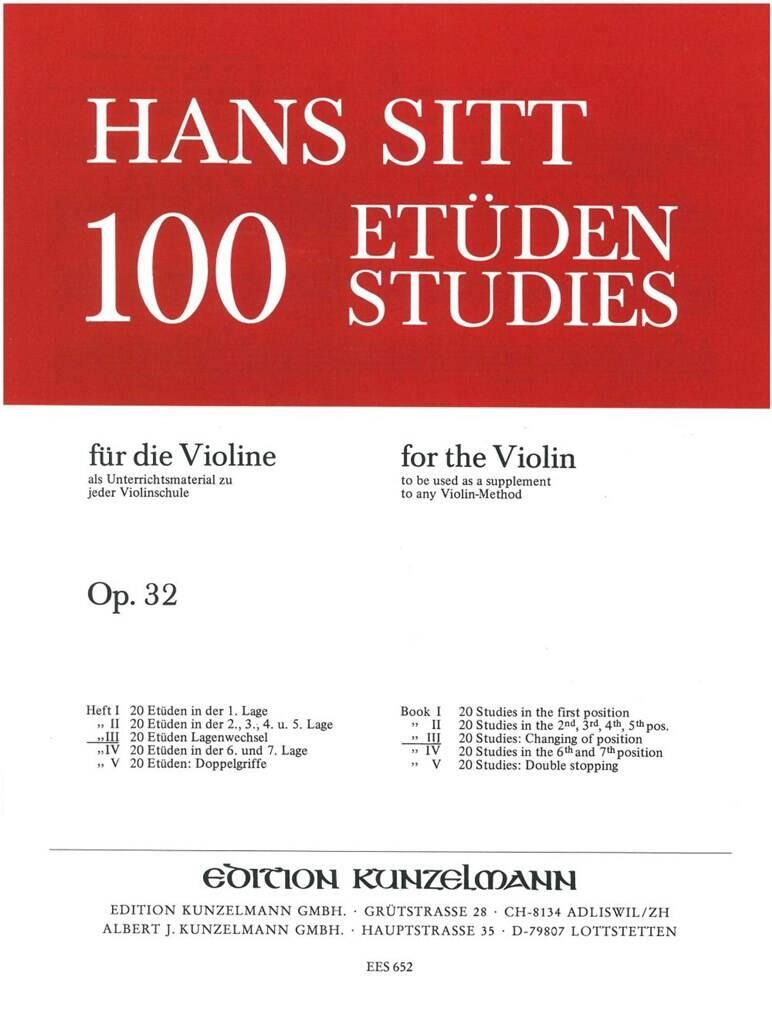 100 études pour violon op. 32 vol. 3 20 études changement de position : photo 1