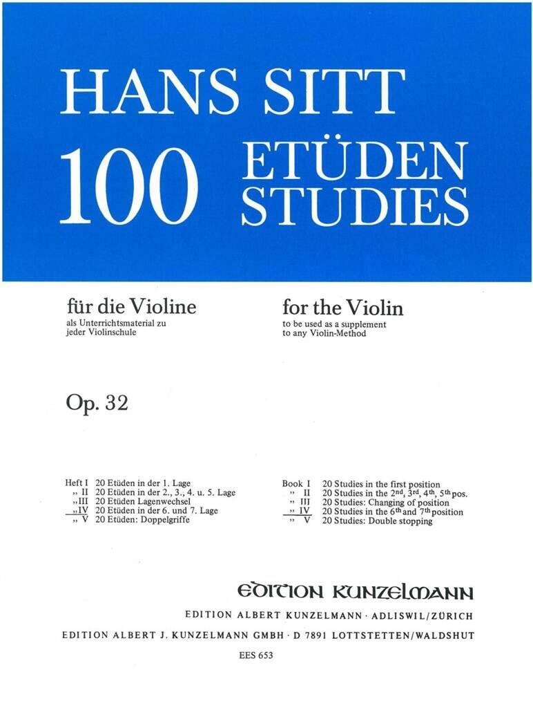 Kunzelmann 100 études pour violon op. 32 vol. 4 20 études 6 et 7ème positions : photo 1