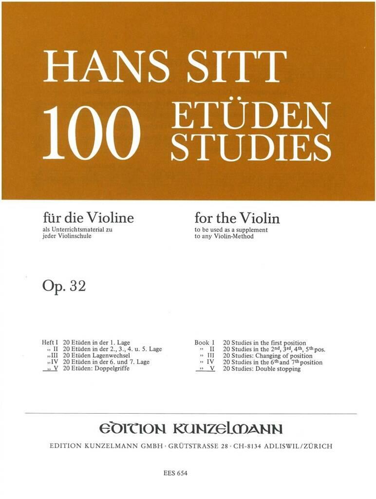 100 études pour violon op. 32 vol. 5 20 études double cordes : photo 1