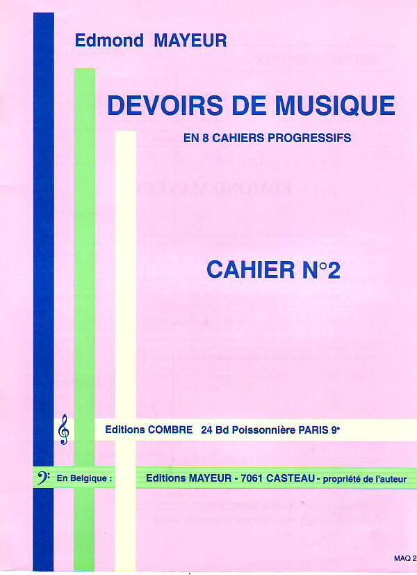 Combre Cahier de devoirs de musique cahier 2 : photo 1