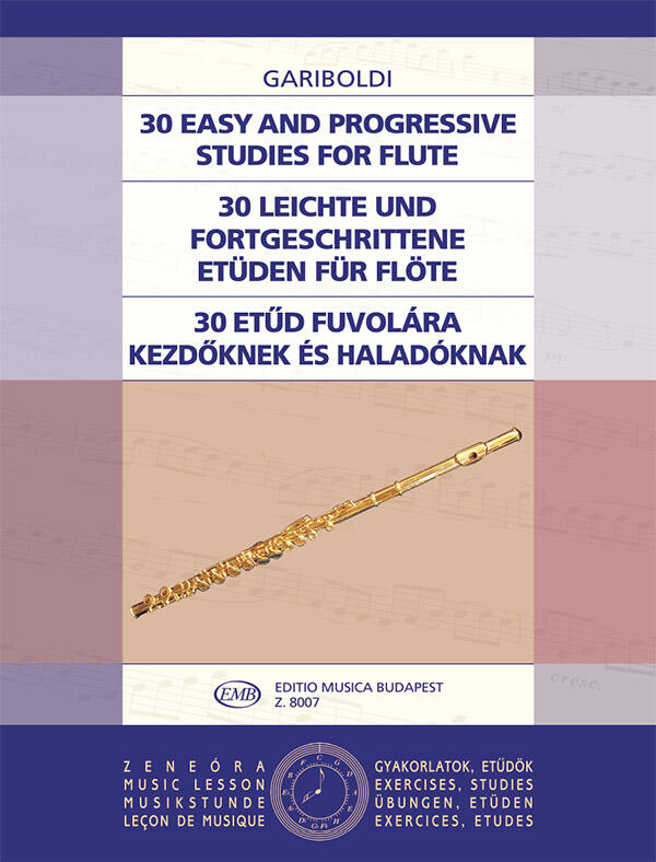EMB Editions Musica Budapest 30 leichte und fortgeschrittene Etüden für Flöte 30 Easy and Progressive Studies for Flute Giuseppe Gariboldi : photo 1