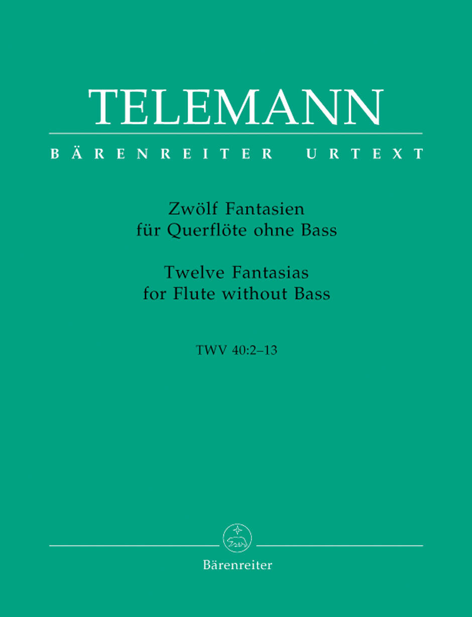 Twelve Fantasias For Flute Without Bass Twelve Fantasias for Flute without Bass TWV 40:1-12 Georg Philipp Telemann Bärenreiter-Verlag Flute Recueil Urtext Répertoire d
