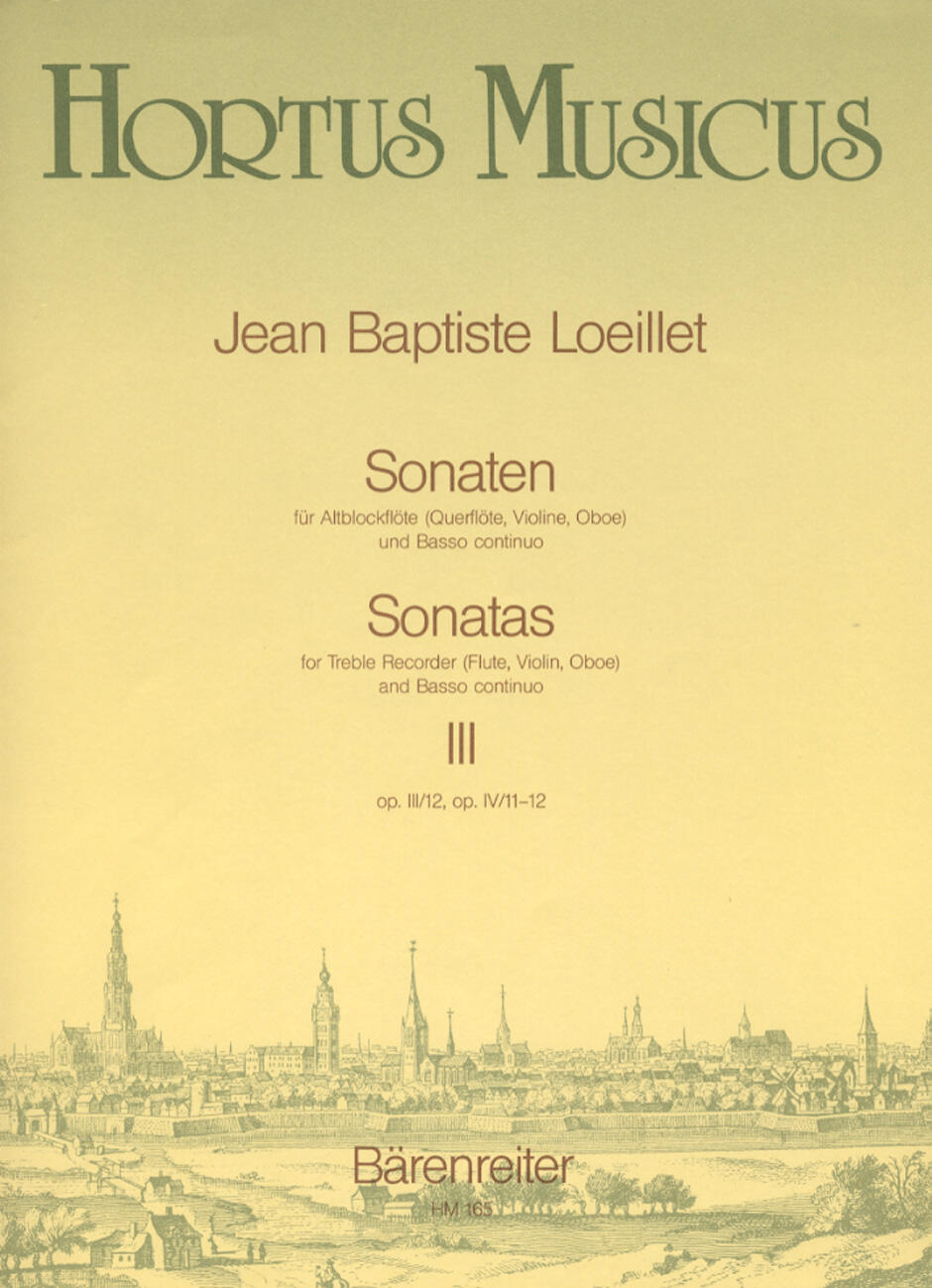 Sonatas Opus 3/12 Opus 4/11-12 Recorder and Piano Hortus Musicus (Bärenreiter) : photo 1