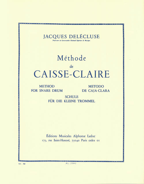 Alphonse Méthode de Caisse Claire Jacques Delécluse Alphonse Snare Drum Recueil Méthode French : photo 1