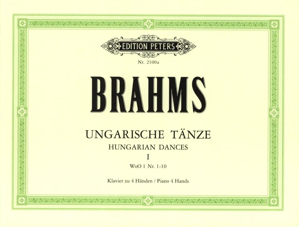 Edition Peters Brahms Danses hongroises vol. 1 (nos 1 à 10) 4 mainsHungarian Dances Vol.1 : photo 1
