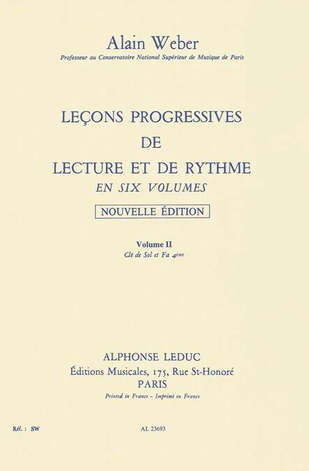 Alphonse Leduc Leçons progressives de lecture et de rythme vol. 2 : photo 1