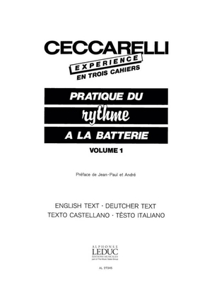 Alphonse Ceccarelli : Pratique du rythme à la batterie vol. 1