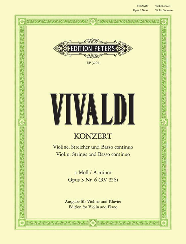 Concerto en la mineur op. 3 no 6 RV 356 / Violin Concerto In A Minor Op.3 No.6 RV 356 für Violine und Klavier : photo 1