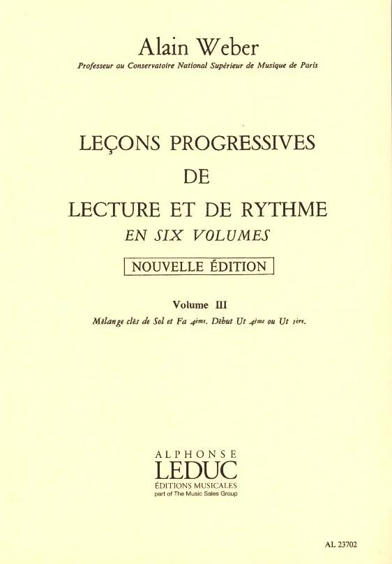 Alphonse Leduc Leçons progressives de lecture et de rythme vol. 3 : photo 1