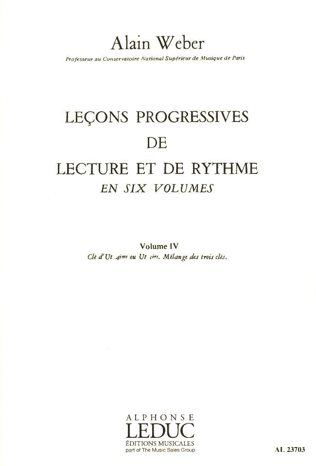Alphonse Leduc Leçons progressives de lecture et de rythme vol. 4 : photo 1