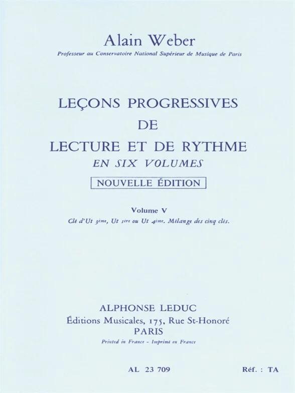 Alphonse Leduc Leçons progressives de lecture et de rythme vol. 5 : photo 1