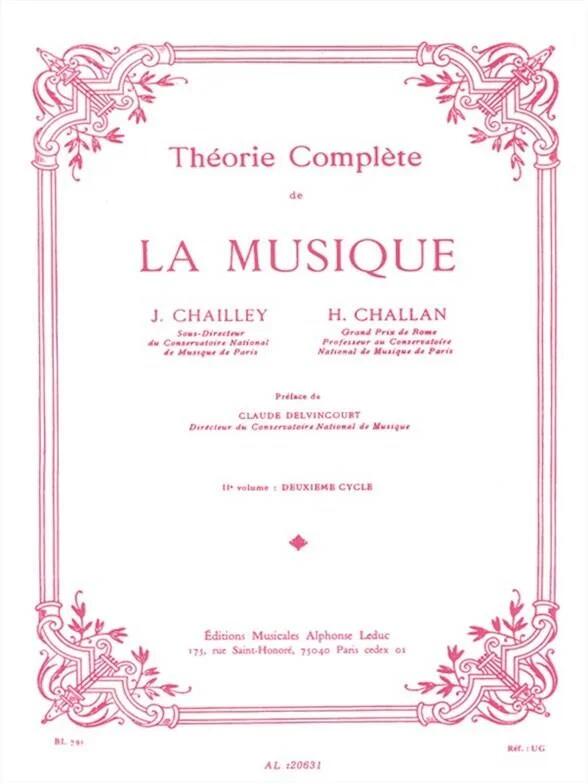 Theorie Complete De La Musique Vol 2 Deuxieme Cycle Jacques Chailley Alphonse Leduc Boullard Musique