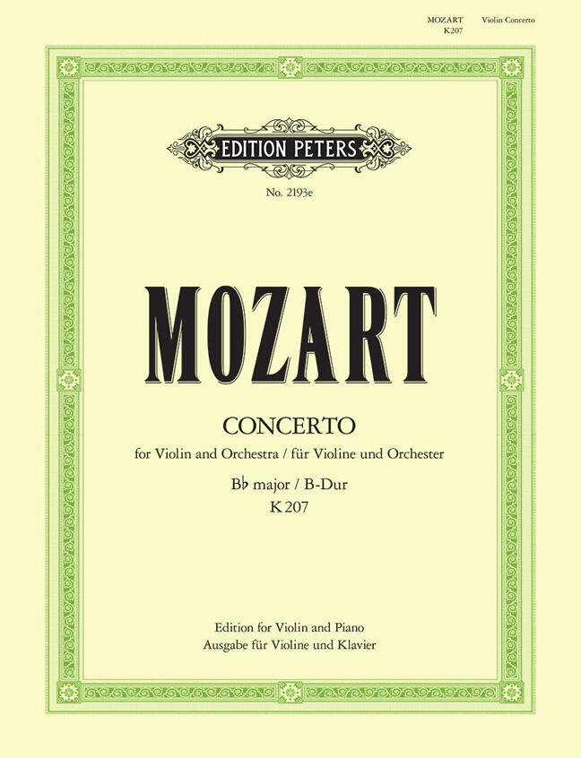 Concerto en sib majeur KV 207 / Concerto No.1 in B flat K207 : photo 1