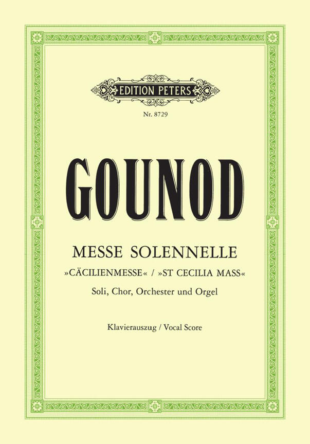 Edition Peters Messe Solennelle - Messe de Sainte Cecile Charles Gounod : photo 1