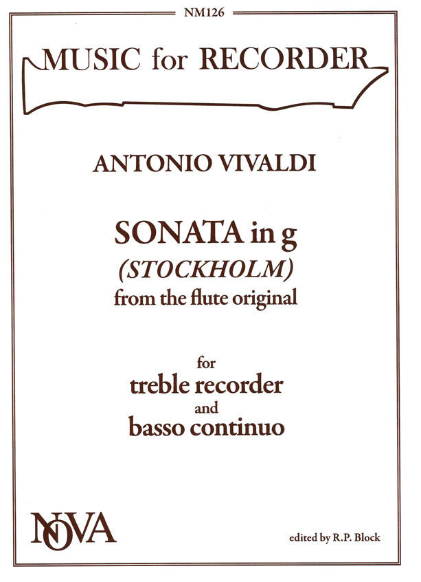 Sonate en sol mineur (Stockholm) Sonata in G minor Music For Recorder : photo 1