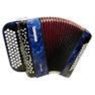Hohner Nova II 60 marbled blue 4 rows 2 voices 1 register at the back