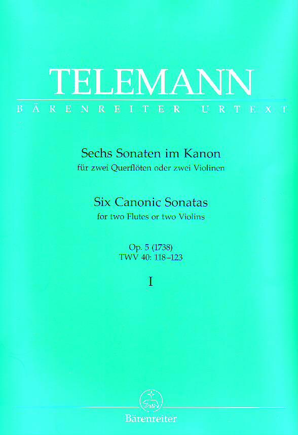 6 sonates en canon op. 5 TWV 40 vol. 1 : photo 1