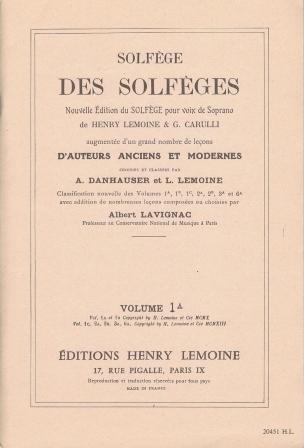 Henry Lemoine Solfège des solfèges vol. 1A Ancienne édition : photo 1