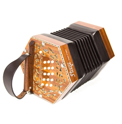 Pwshymi Professional Accordion Concertina with a Bag Concertina Instrument for Outdoor for Improving The Sense of Rhythm Sky Blue 