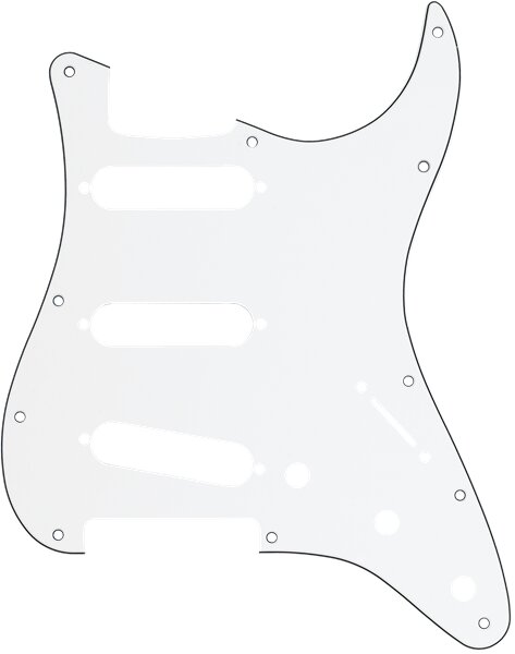 Fender Pickguard Stratocaster S/S/S 11-Loch Mount W/B/W 3-Ply : photo 1