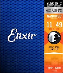 Elixir Electric Nanoweb Coated Plated Plain Steel .011-.049 Medium : photo 1