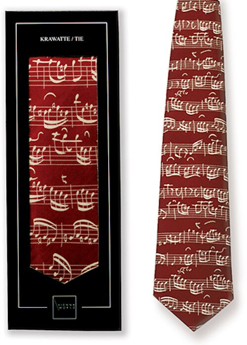 Vienna World Cravate rouge à portées musicales : photo 1