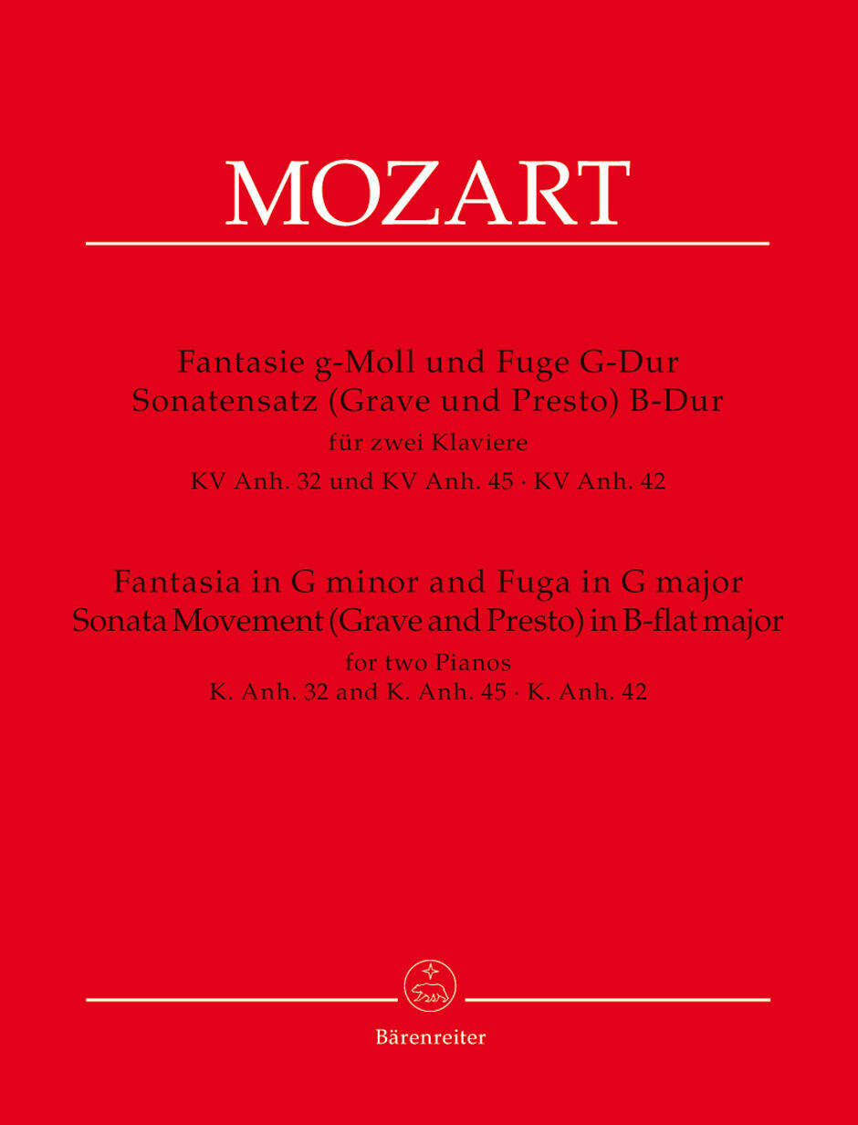 Fantaisie en sol mineur et Fugue en sol major / Fantasia In G Minor And Fugue In G K 32 & 45 Sonata Movement (Grave & Presto) in B-flat major : photo 1