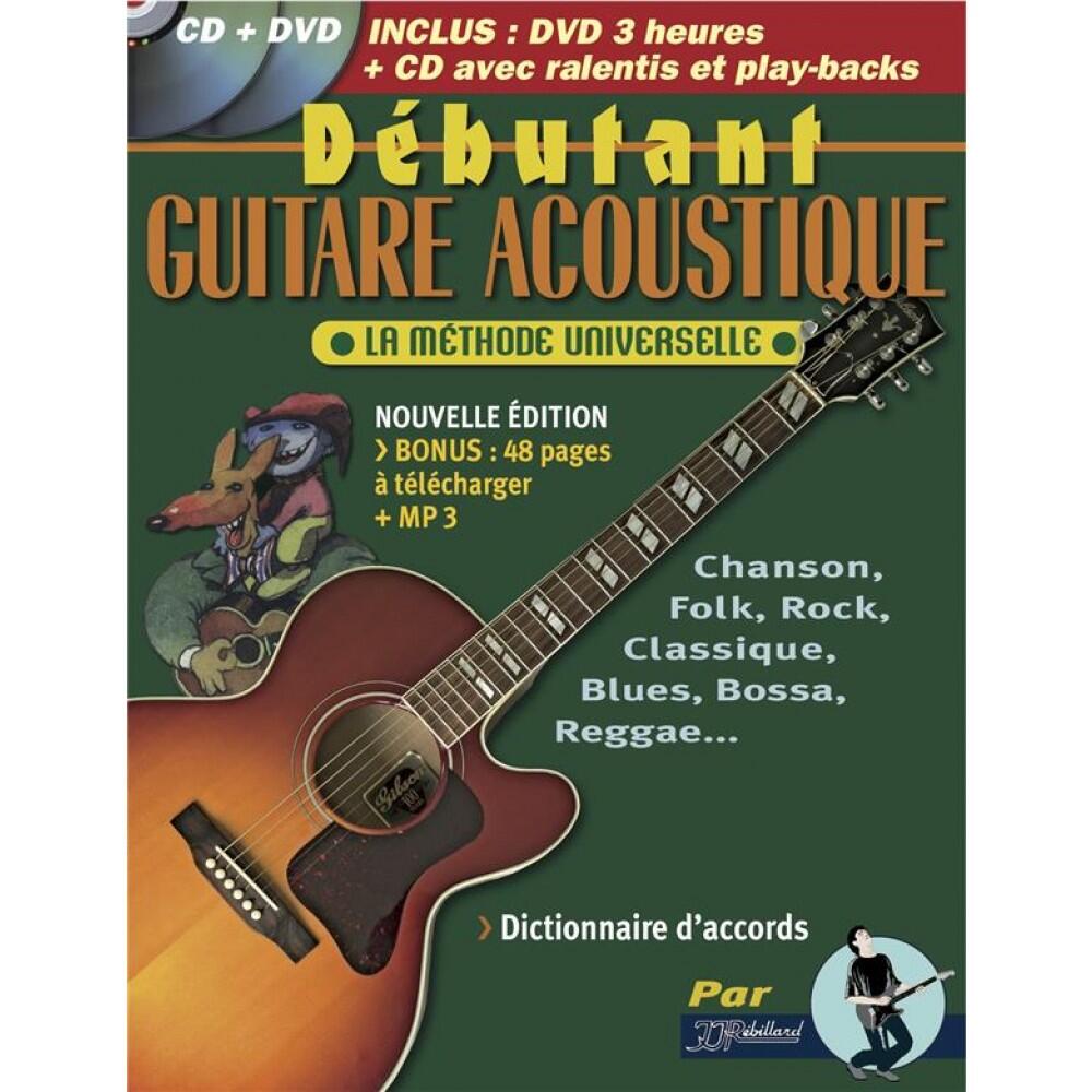Rebillard Débutant guitare acoustique avec CD + DVD La méthode universelle : photo 1