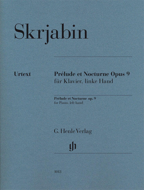 Prélude et Nocturne Opus 9 für Klavier linke Hand Klavier Henle Urtext Editions / Prélude et Nocturne op. 9 for Piano left hand : photo 1