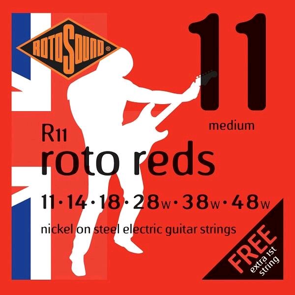 Rotosound R11 Roto Reds vernickelt .011-.048 R/W Medium : photo 1