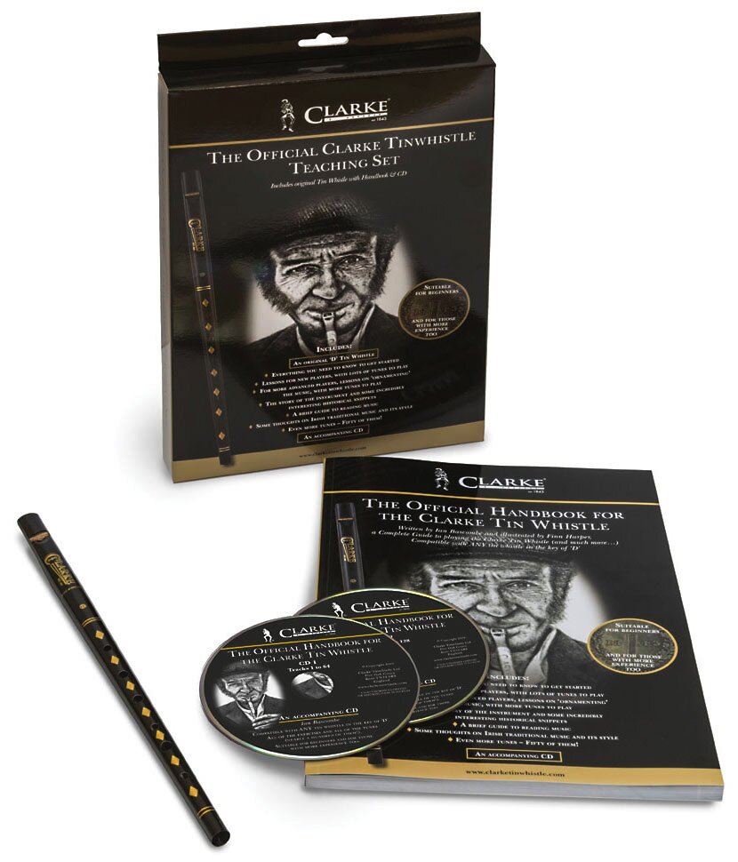 Clarke Tin Whistle Flûte irlandaise The Original noir en D avec méthode en anglais CD : photo 1