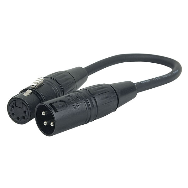 DAP HLFLA37 DMX adapter cable XGA29 5 Pole female / 3 Pole male 25 cm : photo 1