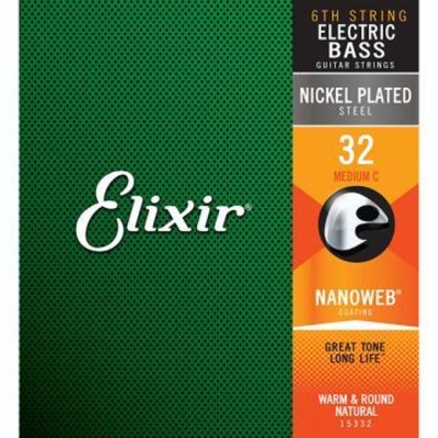 Elixir 15332 El. Bass Single String 6th .032 Custom Shop Medium C Long Scale