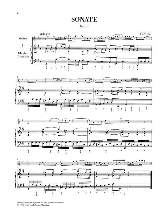 Bach J.S Sonate G-moll Fl/Cemb BWV 1020 : photo 1