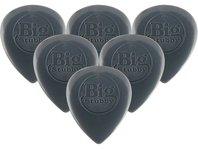 Dunlop 445P3.0 Beutel mit 6 Nylon Big Stubby Dunkelgrau 3.00