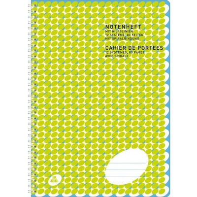 HUG Musikverlage SCA002 Cahier de 12 portées système Siestrop, 80 pages avec spirales