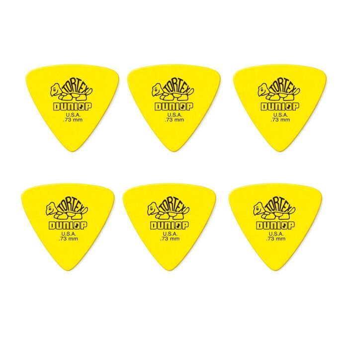 Dunlop 431P.73 Bag of 6 pieces Tortex triangle 0.73mm Yellow : photo 1