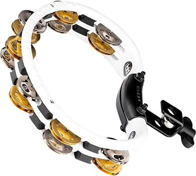 Meinl TMT2M-WH White ABS Tambourine Mixed Nickel / Brass Jibs with Holder (TMT2m-wh) : photo 1