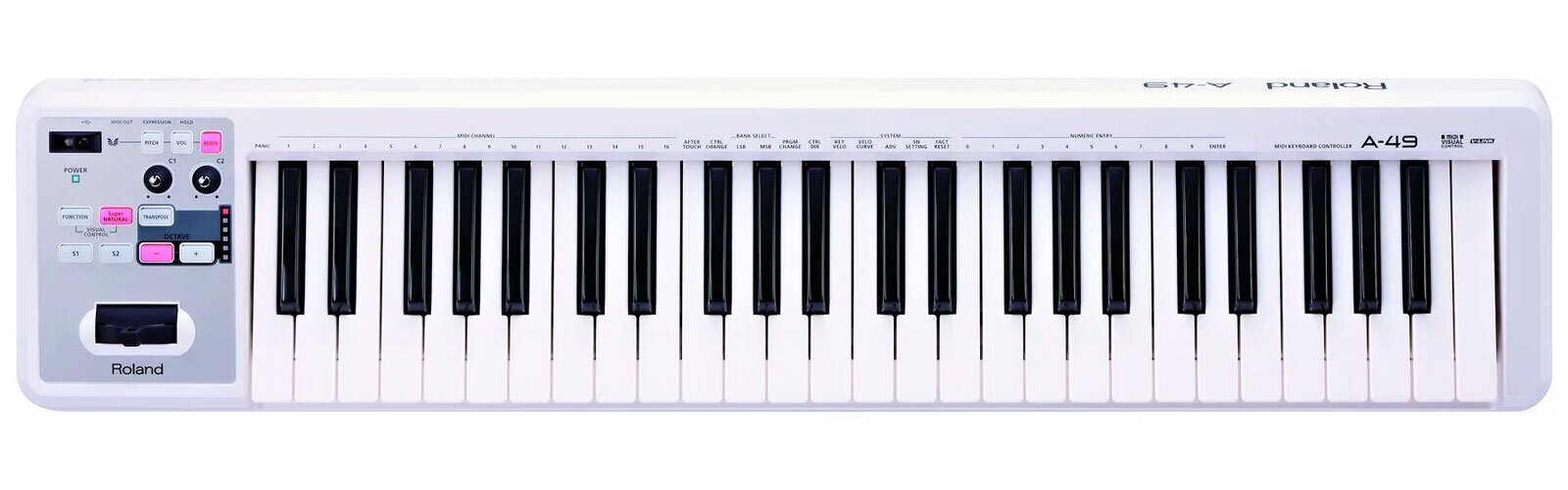 Roland A-49-WH Midi keyboard controller, blanc : miniature 1
