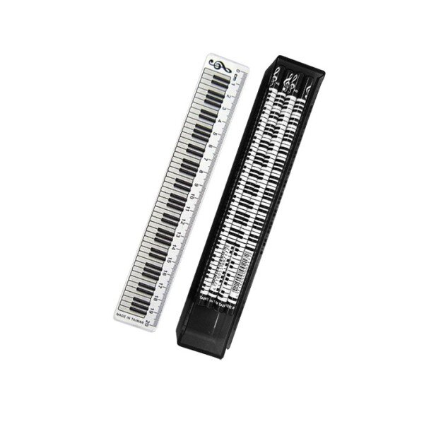 Schreibmaterial Black Keyboard Design 20Cm Ruler Kit With 12 HB Black Keyboard Pencils : photo 1