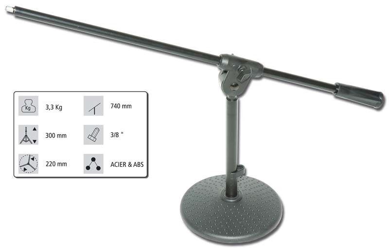 HILEC TMIC-20 Microphone stand for heavy base H 30 cm : photo 1
